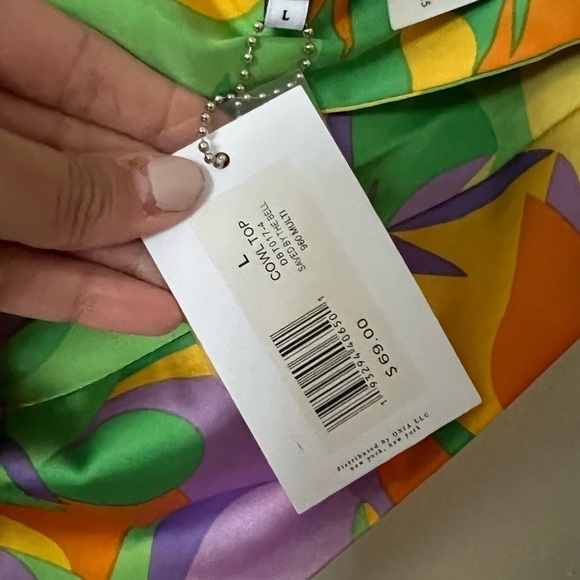 NWT WE WORE WHAT Save By The Belt Scarf Cowl Neck Cropped Top Sz L - Picture 6 of 9